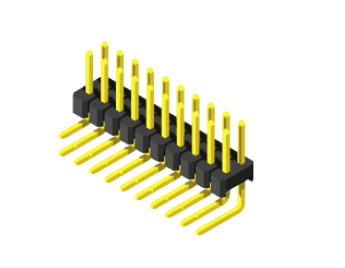  Pin Header 1.27mm SQ PIN0.46mm 2 Row H=1.7/2.5mm  Right Angle