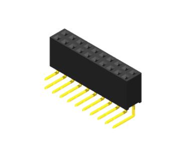 连接器 板对板连接器   Female Herder 2.45mm H=6.35mm2 Row Right Angle  Type 