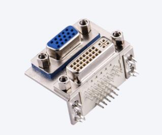 连接器 I/O连接器  DVI24+5 to D-SUB 15P Female Right Angle